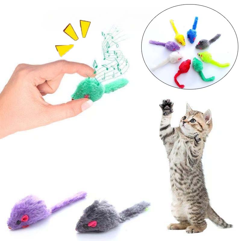Catnip Interactive Plush Mouse - Kedi Oyuncakları Gıcırtılı Önceden Doldurulmuş Catnip