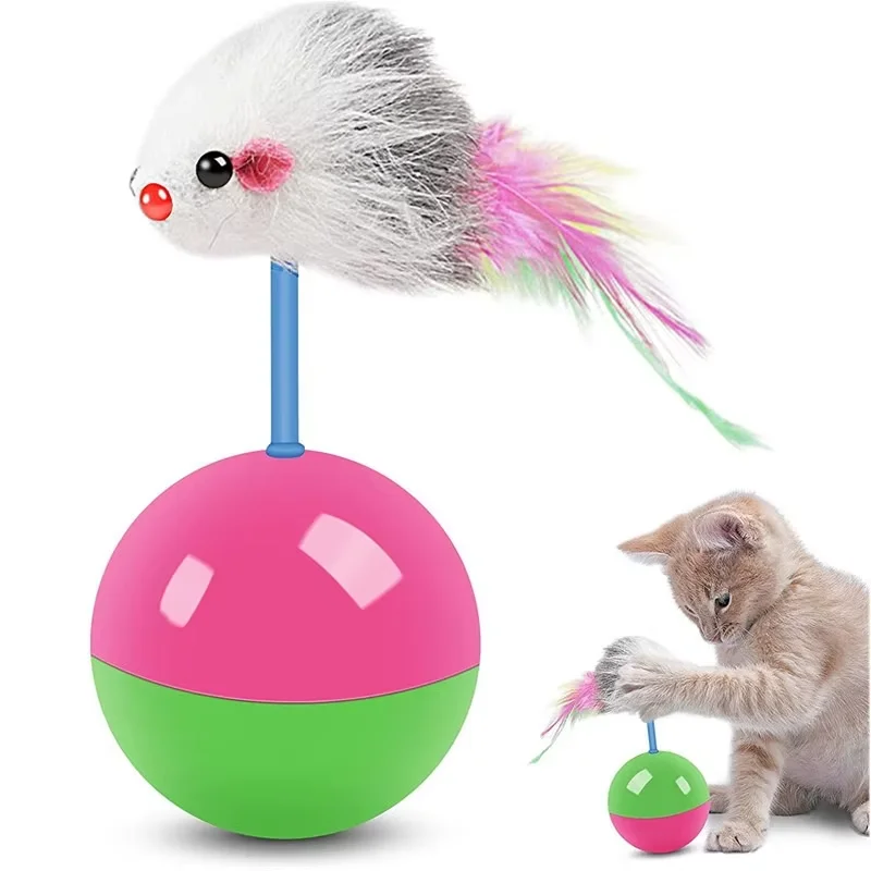 Interactive Squeaky Plush Dog Toy - Etkileşimli Kedi Oyuncak Topu Fare Devrilmez