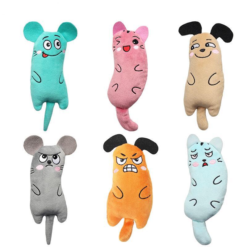 Catnip Interactive Plush Mouse - Komik Pet Peluş Nakış Catnip Oyuncak
