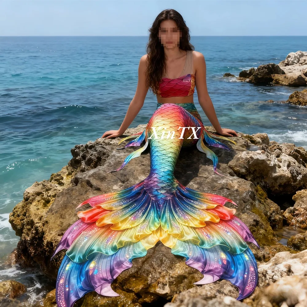 Aquarium - Deniz Kızı Kuyruğu Desenli, Gökkuşağı Rengi,