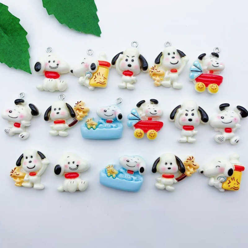 Dog Toys - 12 adet reçine karikatür köpek kolye
