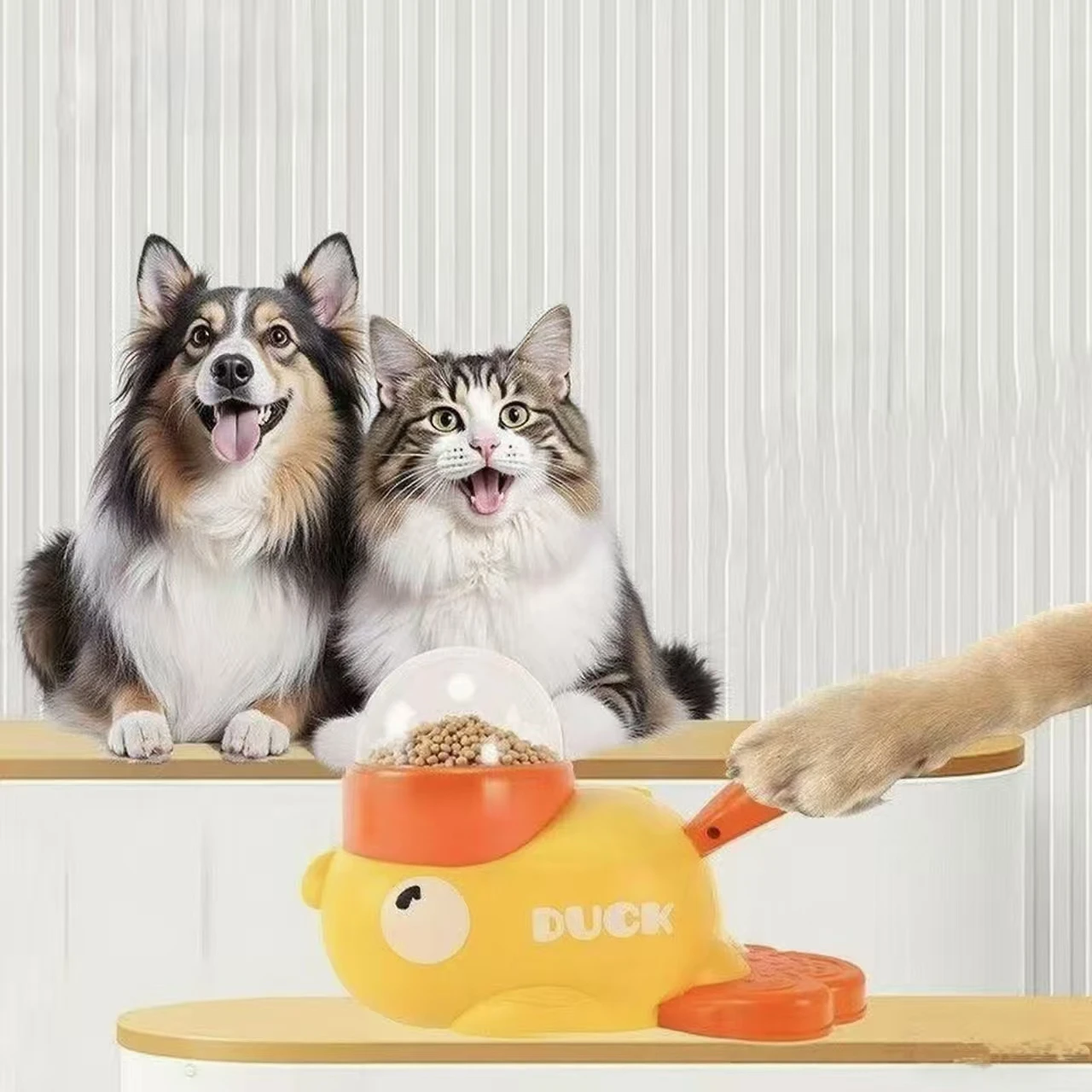 Dog Puzzle Feeder Toy - Sarı Ördek Şeklinde İnteraktif Kedi Ödül