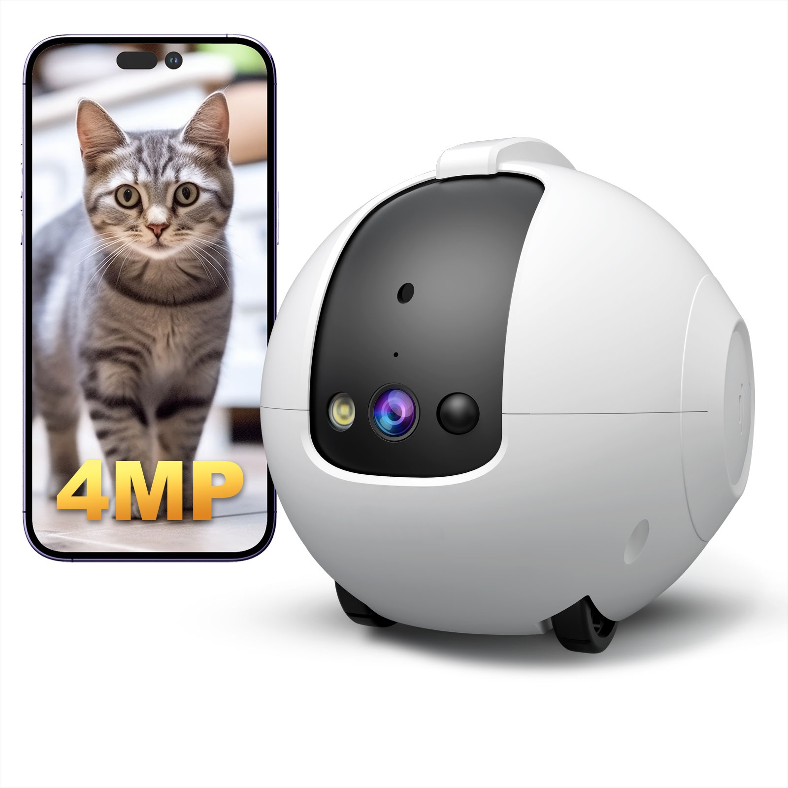 Dog Toys - Evcil Hayvan Kamerası Robot 4MP, Evcil