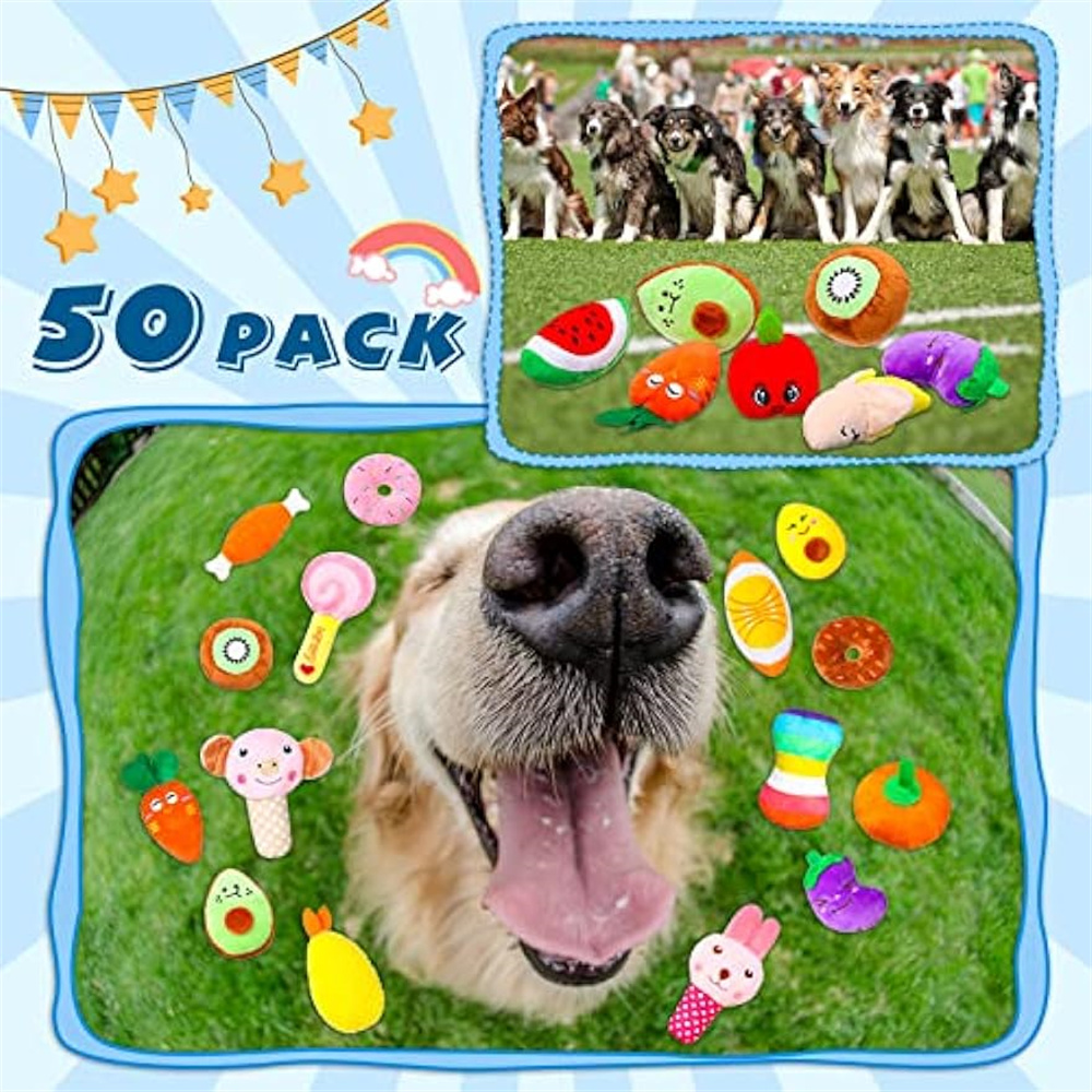 50 adet/paket köpek gıcırtılı  - Interactive Squeaky Plush Dog Toy incelemesi ve fiyatı